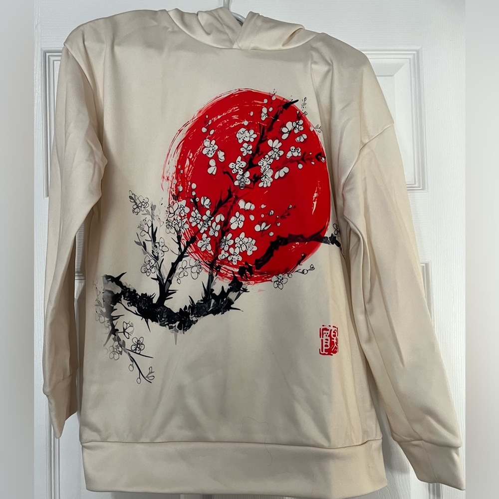 Unique Japanese style hoodie. Size small.